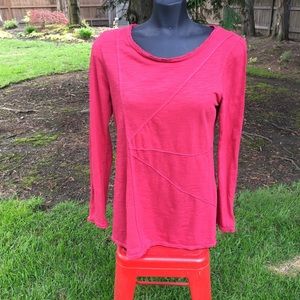 Neon Buddha red long sleeve cotton top